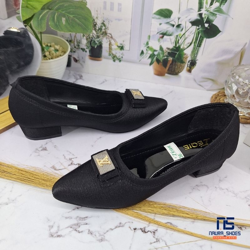 NAURA SHOES Sandal Dan Sepatu Wanita Dewasa LEVIA Pantofel Flat Ballerina Guru Kerja Kantoran Pansus