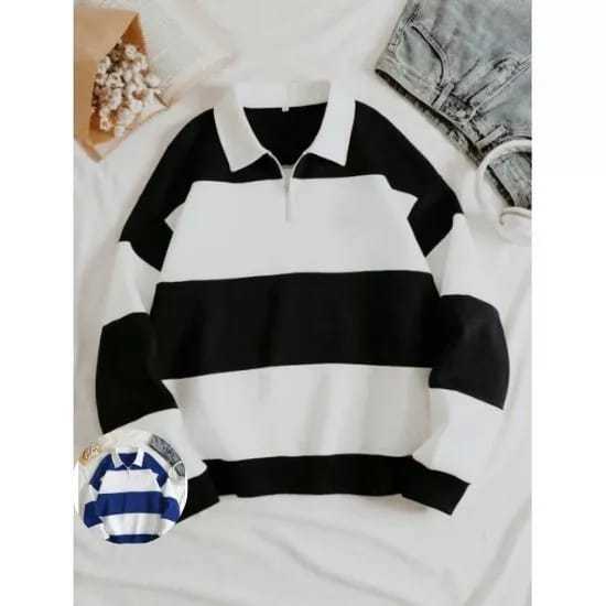 Sweater rugby salur / Sweater kerah salur pria wanita