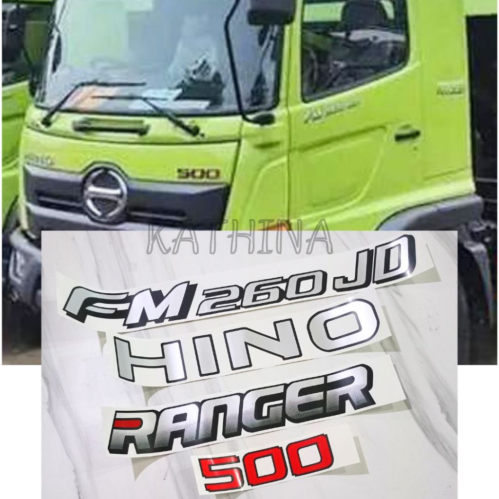 Stiker Body Depan Mobil Hino 500 Ranger FM 260 JD Sticker Mobil HIno