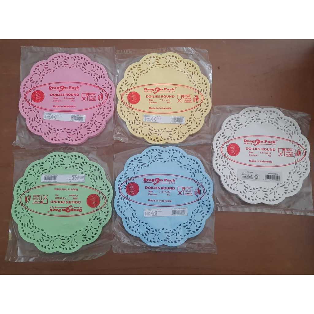 DOILIES PAPER ROUND 3,5 INCH samapi 7,5 INCH KERTAS ALAS RENDA KUE