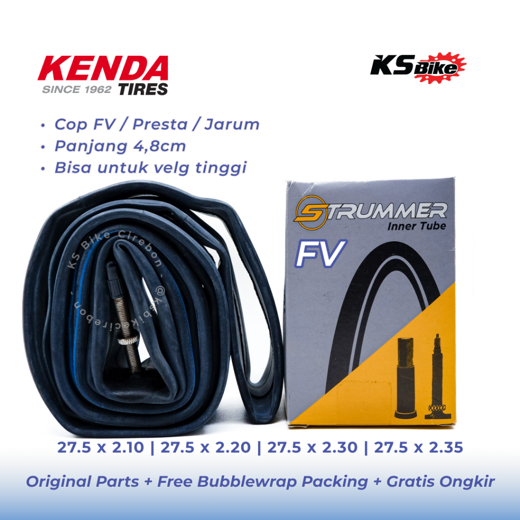 Ban Dalam Sepeda 27.5 x 2.10 2.125 2.20 2.25 2.30 2.35 AV FV Presta Jarum 48mm 60mm Inner Tube 27.5 