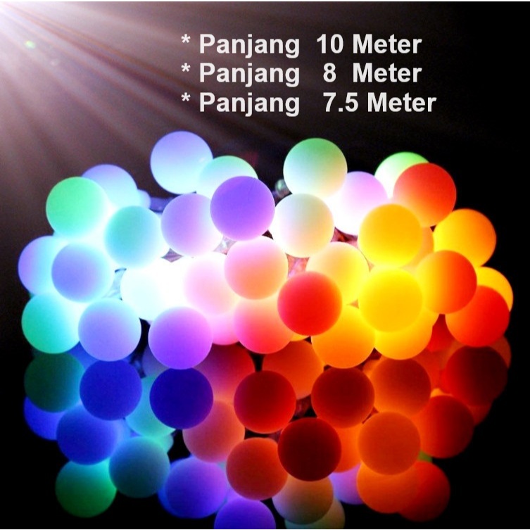 rrr Lampu Tumblr Lampu Hias Natal Anggur 10 METER / Lampu Tumblr Bola Bintang Warna Rainbow / Lampu