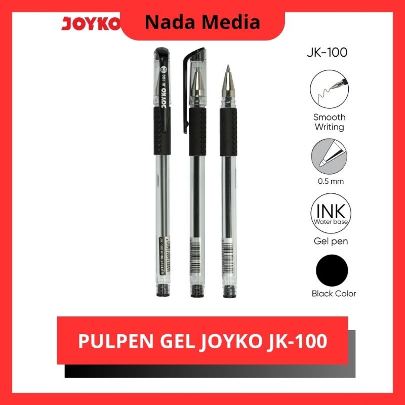 

Gel Pen Pulpen Pena Joyko JK-100 0.5 mm Hitam