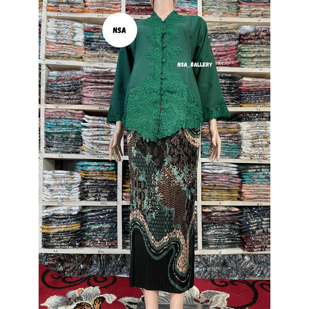 Kebaya Encim Modern Polos Tangan Panjang
