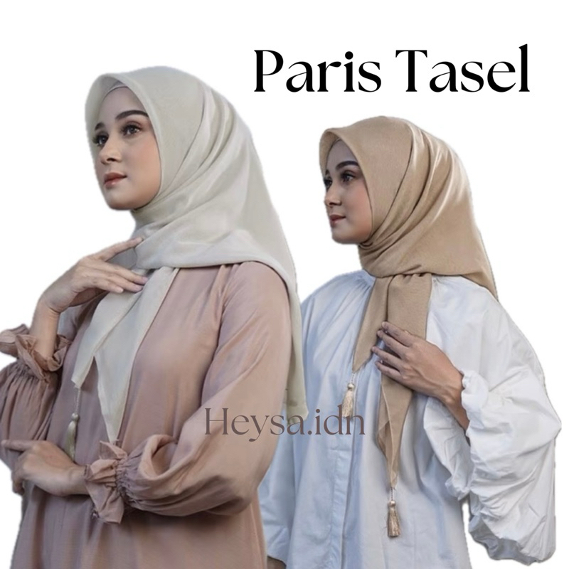 Hijab paris tasel termurah || Segi empat paris jambul polos || Hijab segi empat paris jadul tasel te