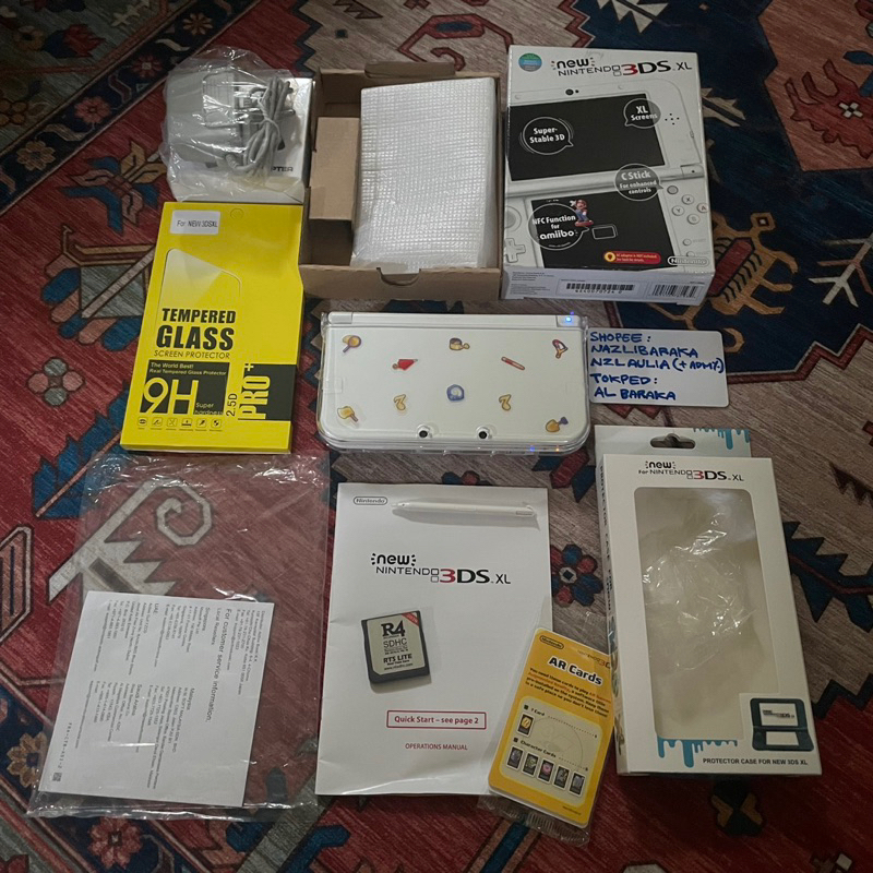 NINTENDO NEW 3DS XL PEARL WHITE FULLSET LIKE NEW LUMA PRELOVED SECOND BEKAS
