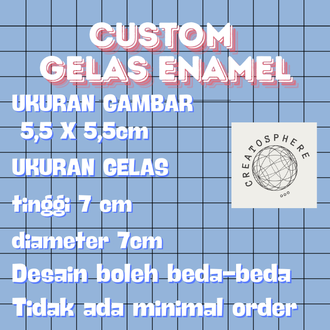 CUSTOM GELAS ENAMEL - SOUVENIR CUSTOM MUG CANGKIR ENAMEL