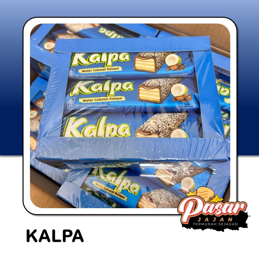 

Kalpa Wafer Bersalut Coklat Kelapa 1 Box Isi 12pcs X 22gr