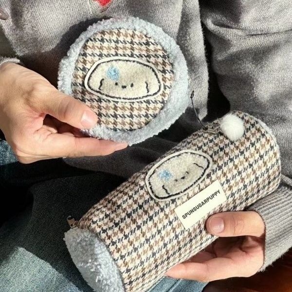 

New Thousand Bird Pattern Pen Bag Cute Korean Version Junior High School Stationery Box Large Capacity Makeup Bag Storage Bag Earphone Bag