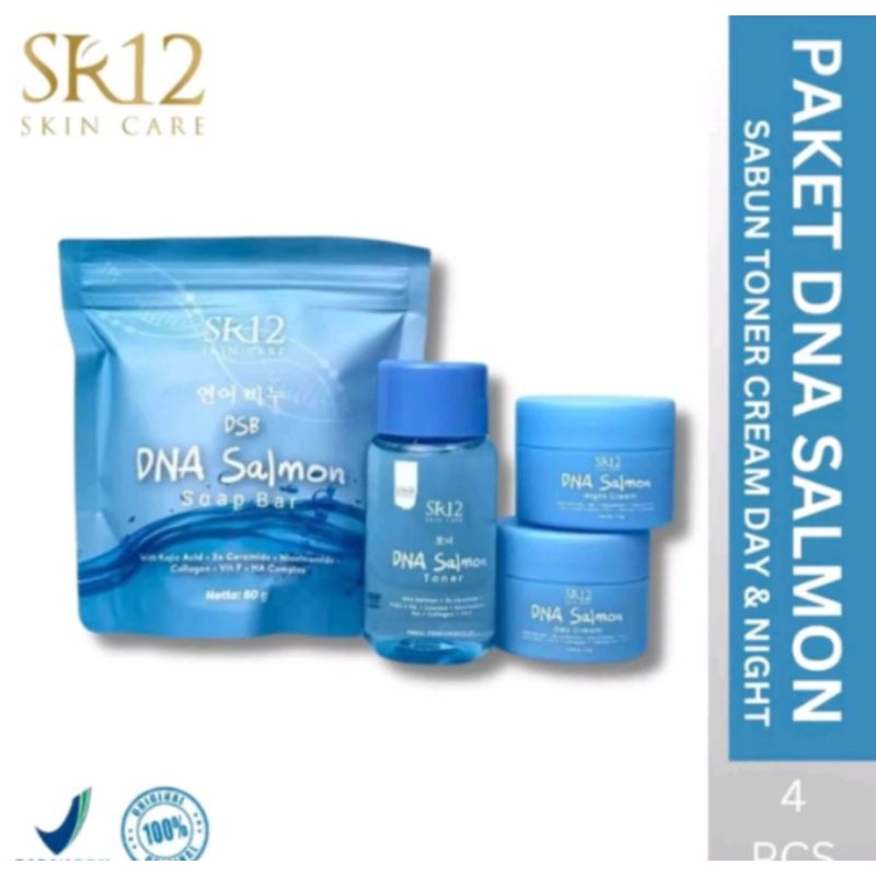 DNA Salmon SR12 Paketan 4 in 1 Mencerahkan Menghilangkan Flek Hitam Kulit Secara Maximal| Paket Glow