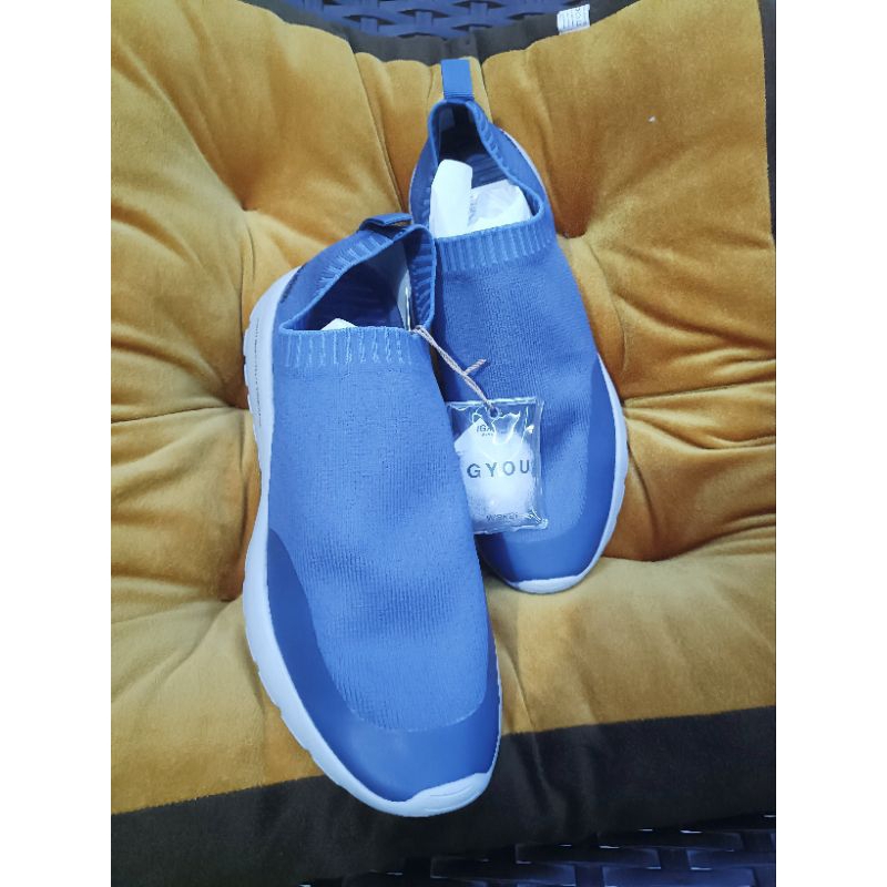 Sepatu slip on pria WAKAI GYOU NAVY ORI sneaker