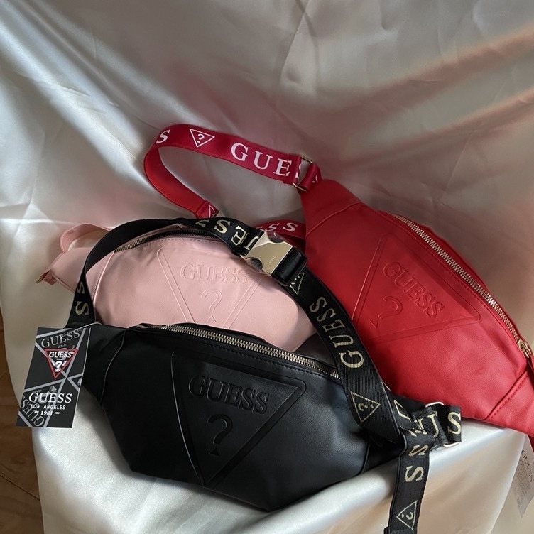 KODE P45Z TERMURAH WAISTBAG GUESS LEATHER  WAISTBAG GUESS KULIT  TAS PINGGANG GUESS  TAS PINGGANG PR