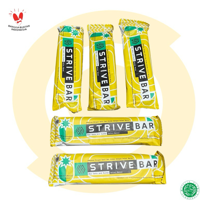 

Energy Bar STRIVE Full Bar 1 Box Isi 5 Rasa Selai Nanas