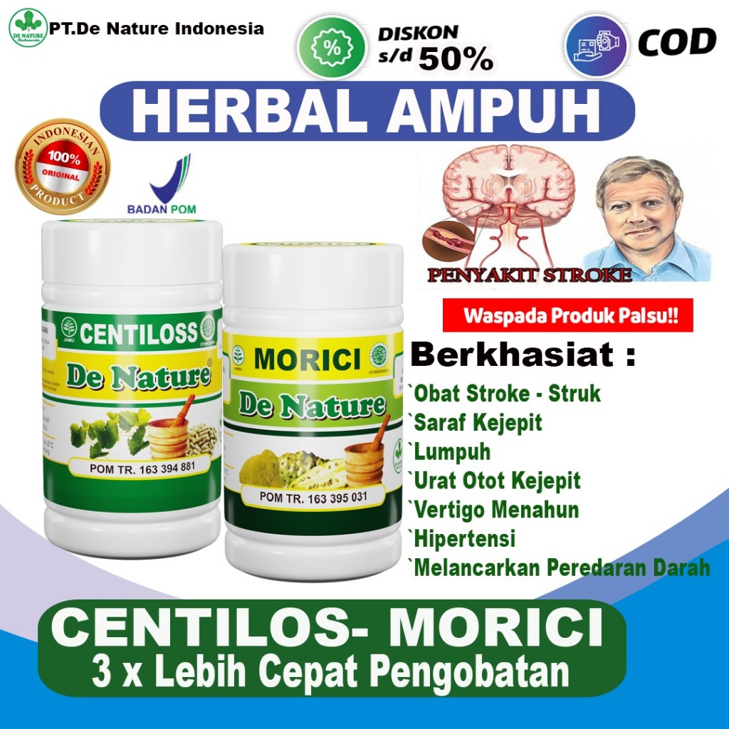 Centilos Morici Obat Stroke ampuh syaraf kejepit Lumpuh Hipertensi Kolesterol Epilepsi De Nature