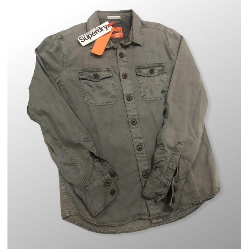 Kemeja denim SUPERDRY original the flatland shirt size L