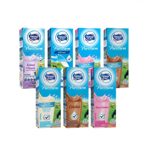 

Frisian flag purefarm swiss chocolate / full cream / sweet delight / strawberry 225 ml