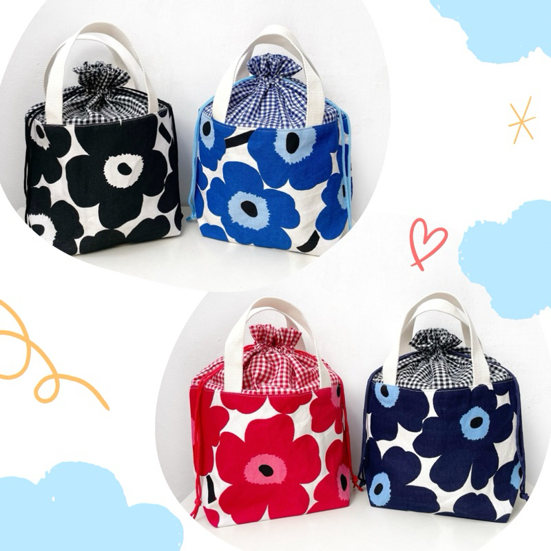 Sushi bag kanvas motif / Tas bekal