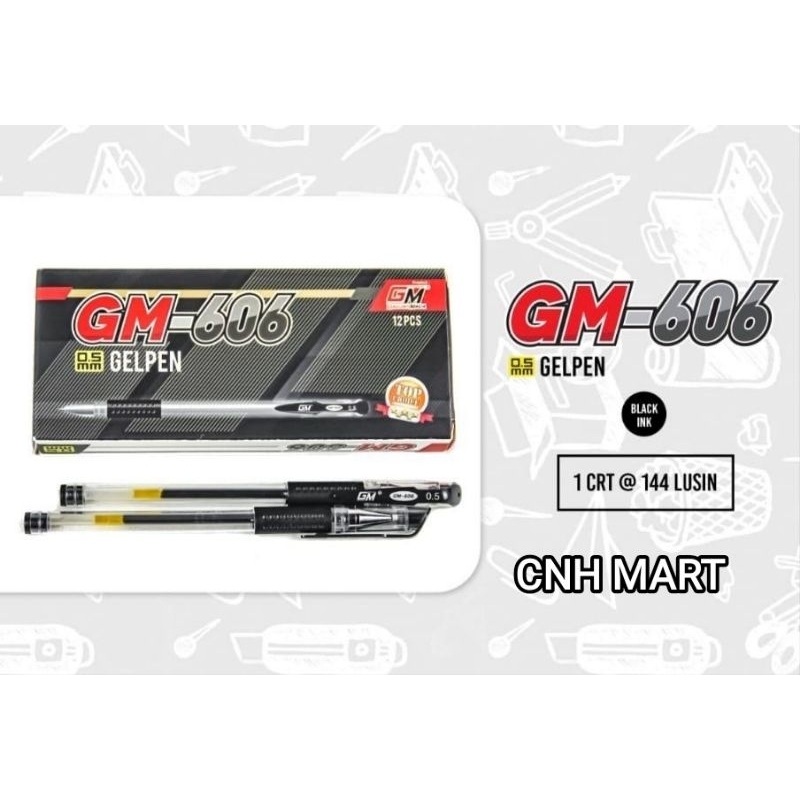 

Balpen Gel GM - 606 0.5 MM - Gel Pen 0.5 - Pulpen Gel Harga 12 Pcs (Kotak)