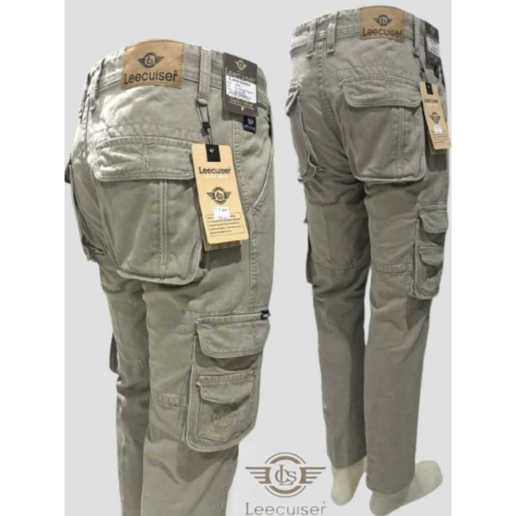 Celana Cardinal Cargo Panjang LEECUISER Original Pria Celana Cargo Cardinal Bahan Katun Linen