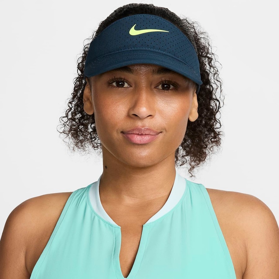 FB6443-478 Nike Dri-FIT ADV Ace Tennis Visor Navy Topi Original 100%