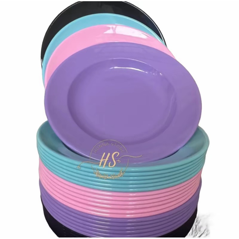 P09 BANTING HARGA MURAH PIRING MELAMIN BEST QUALITY PIRING MAKAN CANTIK WARNA PASTEL LEMBUT / HUNNA