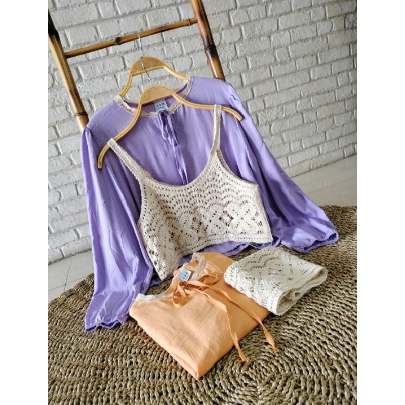 Hana Blouse import 2 in 1
