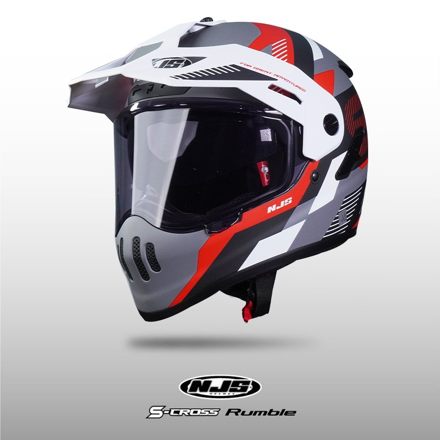 NEW NJS S-CROSS Motif - Helm NJS Semi Cross Helm Adventure SCross AVANTE FURIOUS VENTURO RUMBLE