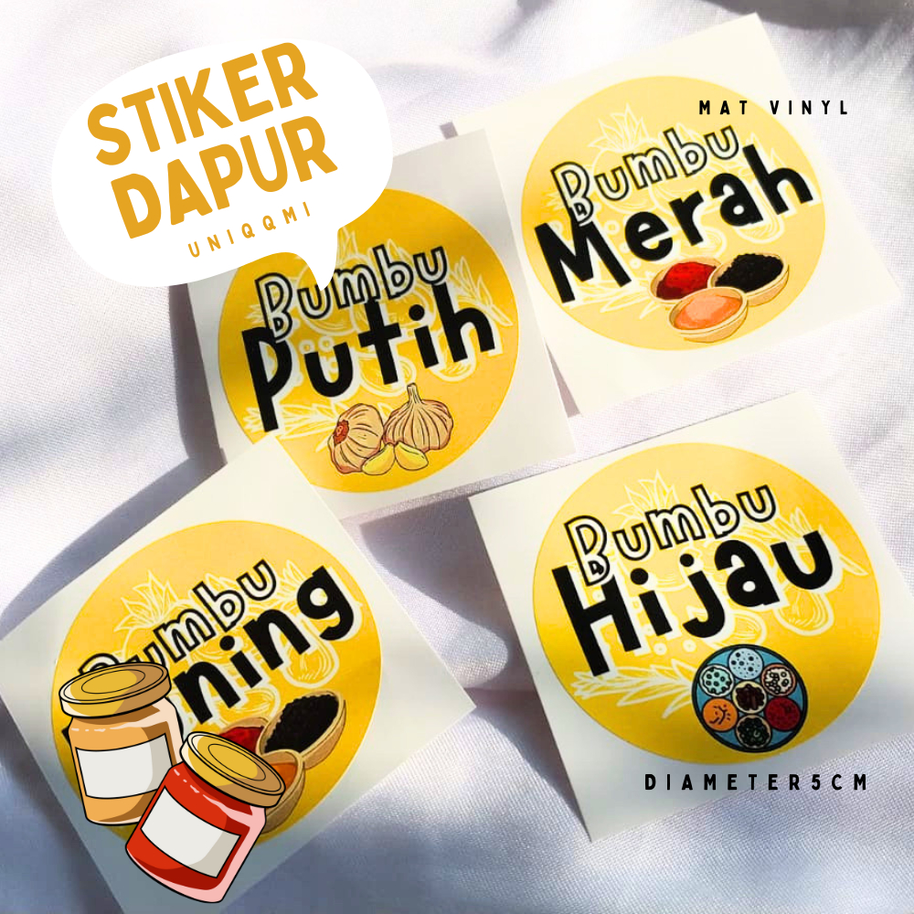 

STIKER BUMBU/STIKER DAPUR/ STIKER CUSTOM/BUMBU/STIKER GARAM/ STIKER GULA/ STIKER LADA