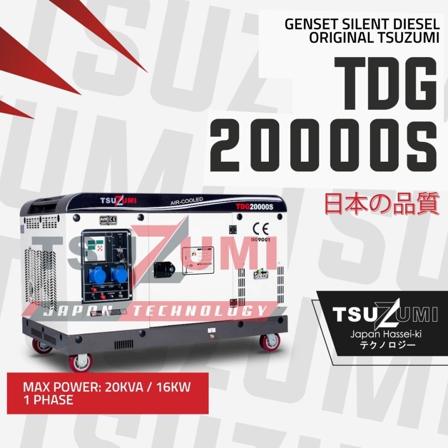 Genset Silent 20 KVA Tsuzumi TDG 20000S Japan Technology / Genset Diesel Silent 20 KVA 1 Phase