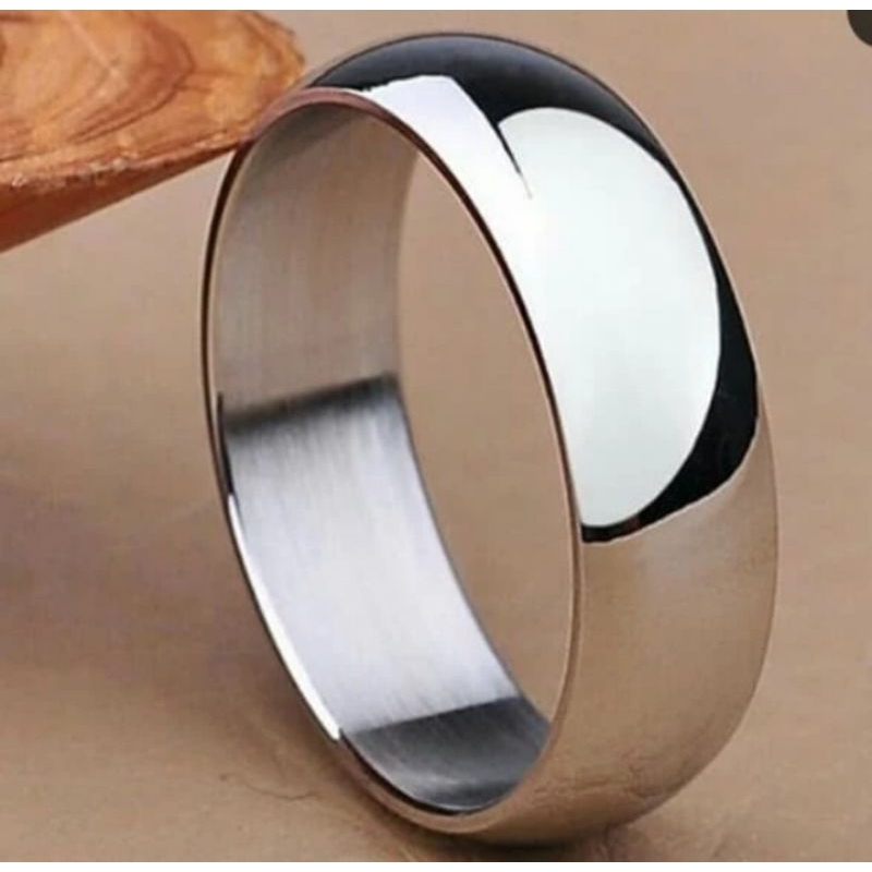 Cincin Pria Tunangan Cincin Kawin Titanium Asli Perhiasan Anti Karat & Anti Pudar