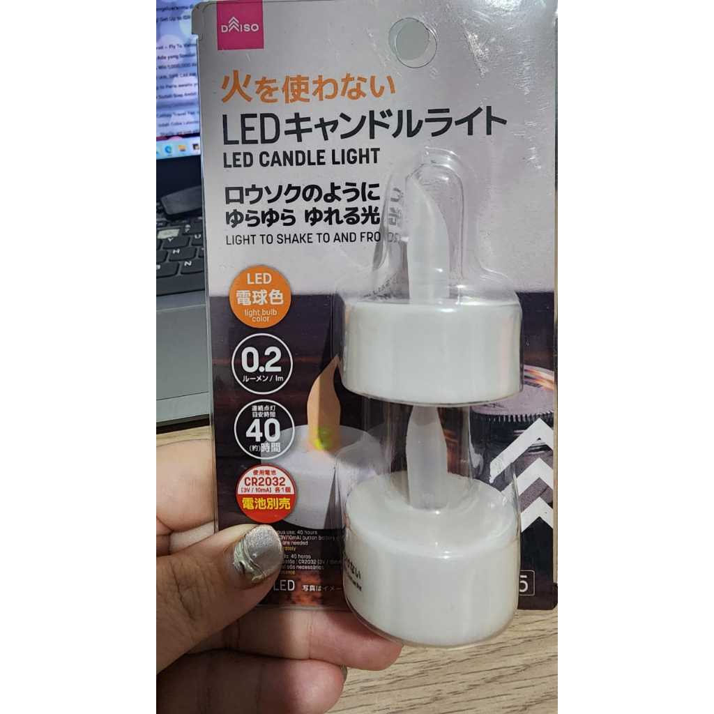 Daiso LED Candle Light Elektrik Lilin Hio untuk Sembahyang Cheng Beng Chengbeng Dekorasi Rumah LED L