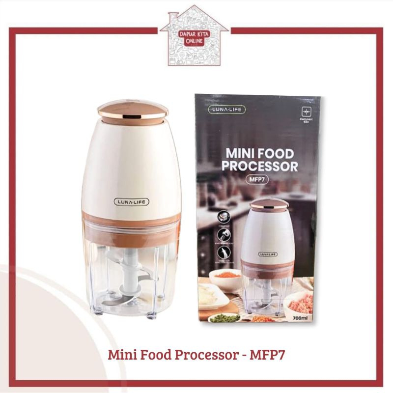 BLENDER MINI PORTABEL 700ML MFP7 LUNA LIFE MFP-7 4 BLADE PROCESSOR CHOPPER // MINI FOOD LUNA MFP7 /