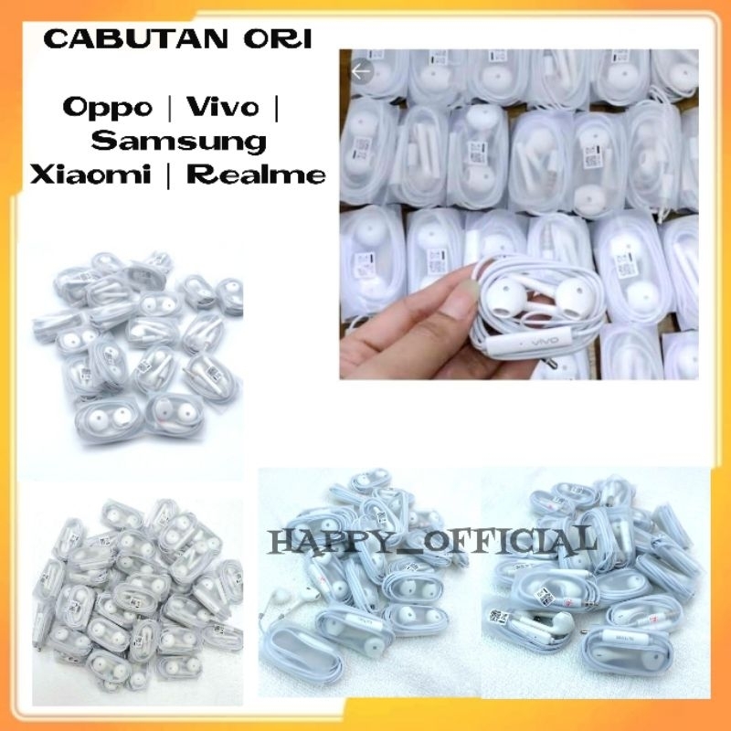 HF Headset Earphone Copotan [ CABUTAN ORI ] All Merk Oppo|Vivo|Xiaomi|Smsng|Realme Kwalitas Bagus