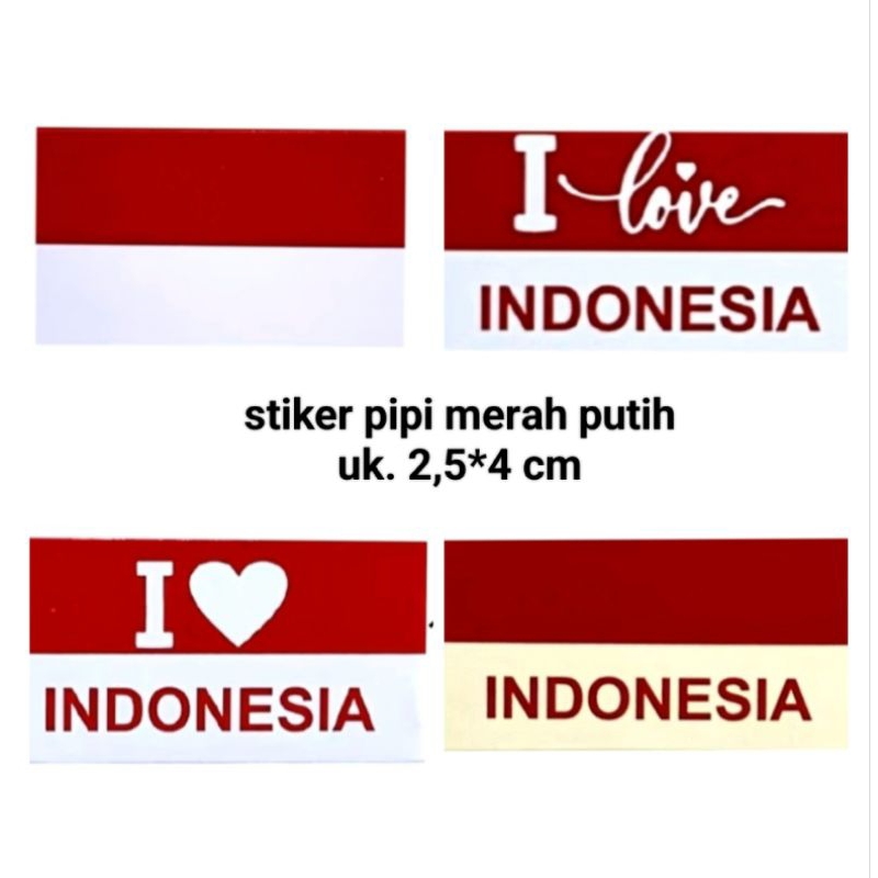 

stiker pipi merah putih uk. 2,5*4cm isi 10cps