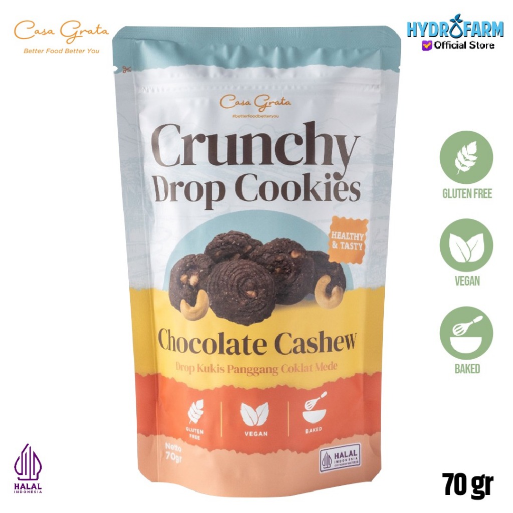 

Casa Grata - Crunchy Drop Cookies Chocolate Cashew Gluten Free