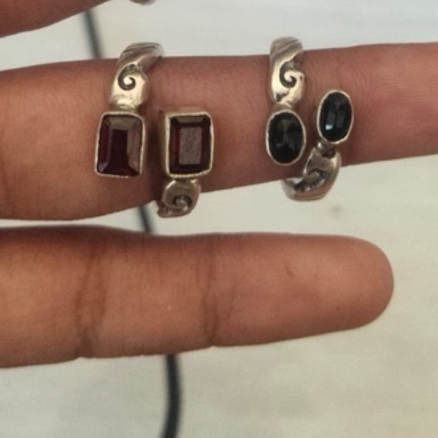 Cincin Ring Perak Silver Bali 925 Batu dua Pria wanita custom