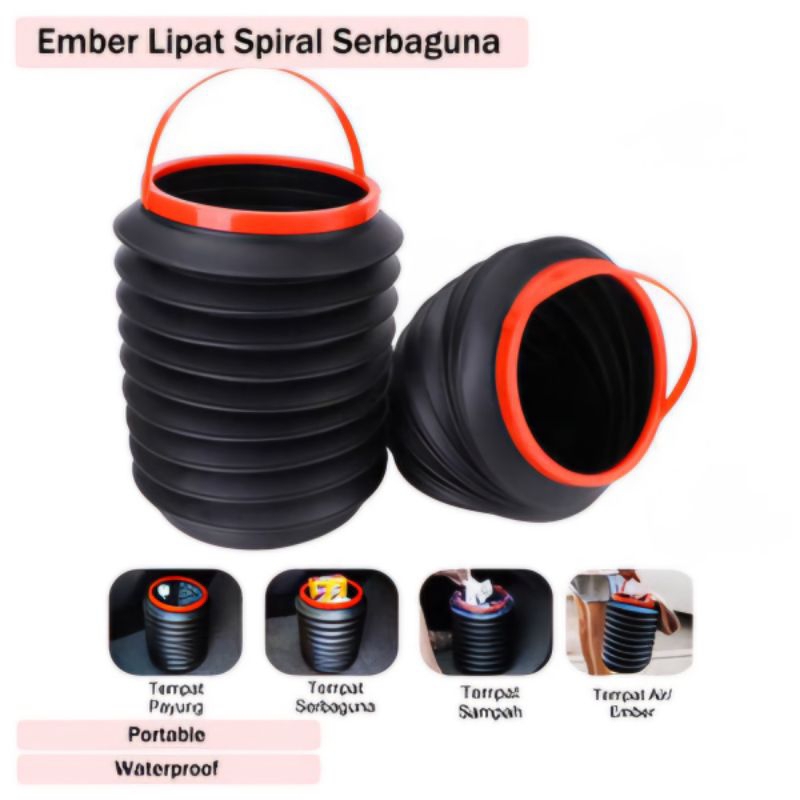 1 Pcs Tempat Sampah Mobil Portable Lipat Magic Container Tong Sampah Mobil Multifungsi