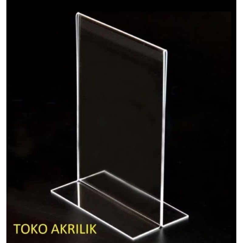 

Tempat brosur Akrilik 1/3 A4 / Tent card Akrilik / Tent holder Akrilik /Akrilik QRist barcode / Stand Akrilik 2MM