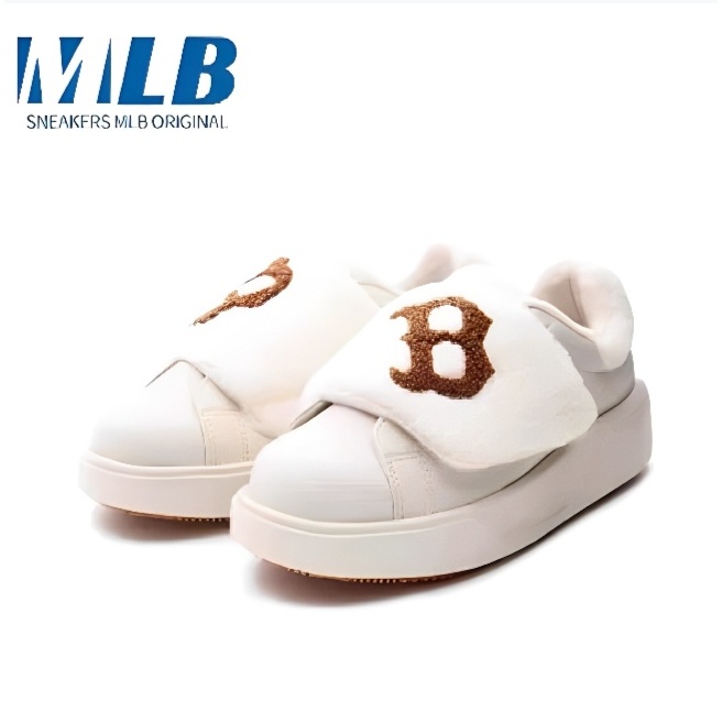 Sepatu MLB Chunky Boston Classic A Fleece Light Beige / MLB Original