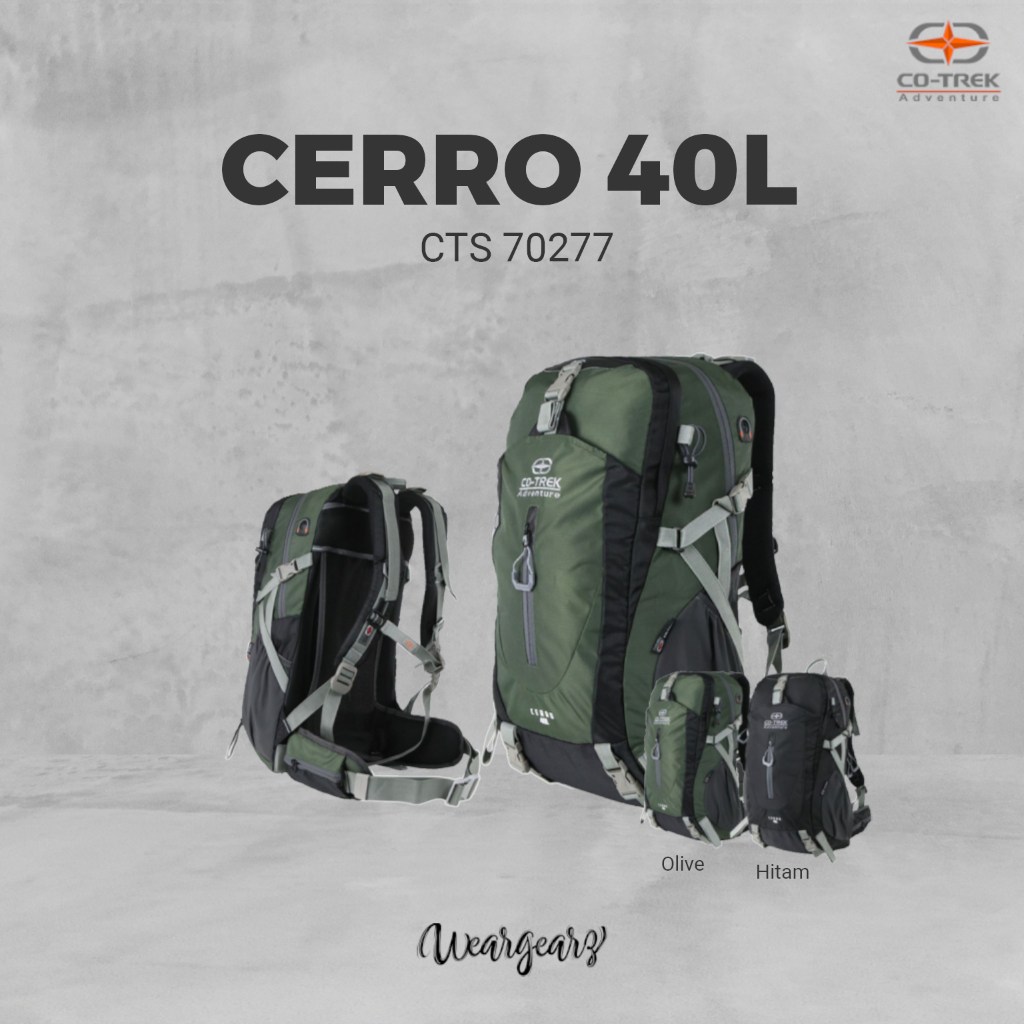 Weargearz | Tas Gunung Co-Trek Semi Carier Cerro 40L – Semi Carrier Serbaguna untuk Segala Kebutuhan