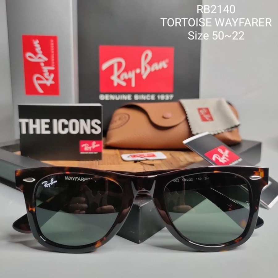 KACAMATA RAYBAN WAYFARER RB2140 TORTOISE GLOSSY LENSA KACA