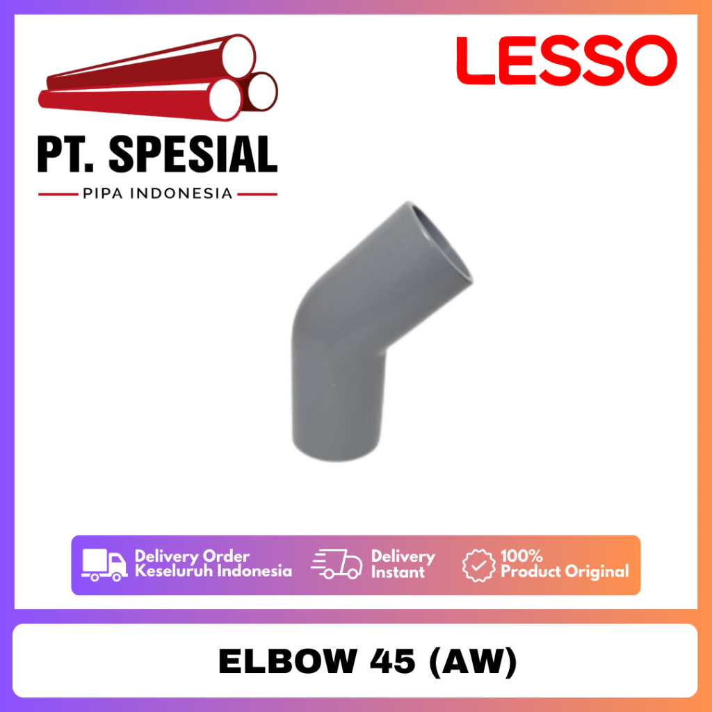 Knee 45 PVC 2 Inch AW Lesso / Keni Knee PVC AW / Elbow 45 PVC AW Lesso - 09