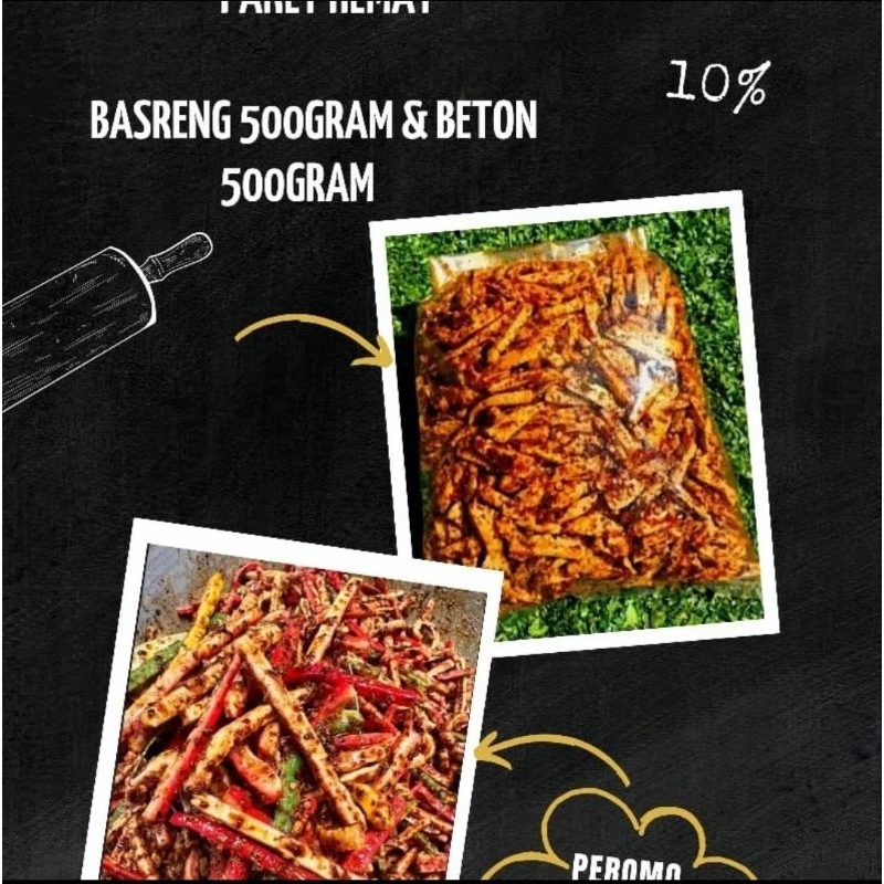 

paket hemat basreng dan seblak beton isi 1kg / wish snack.id