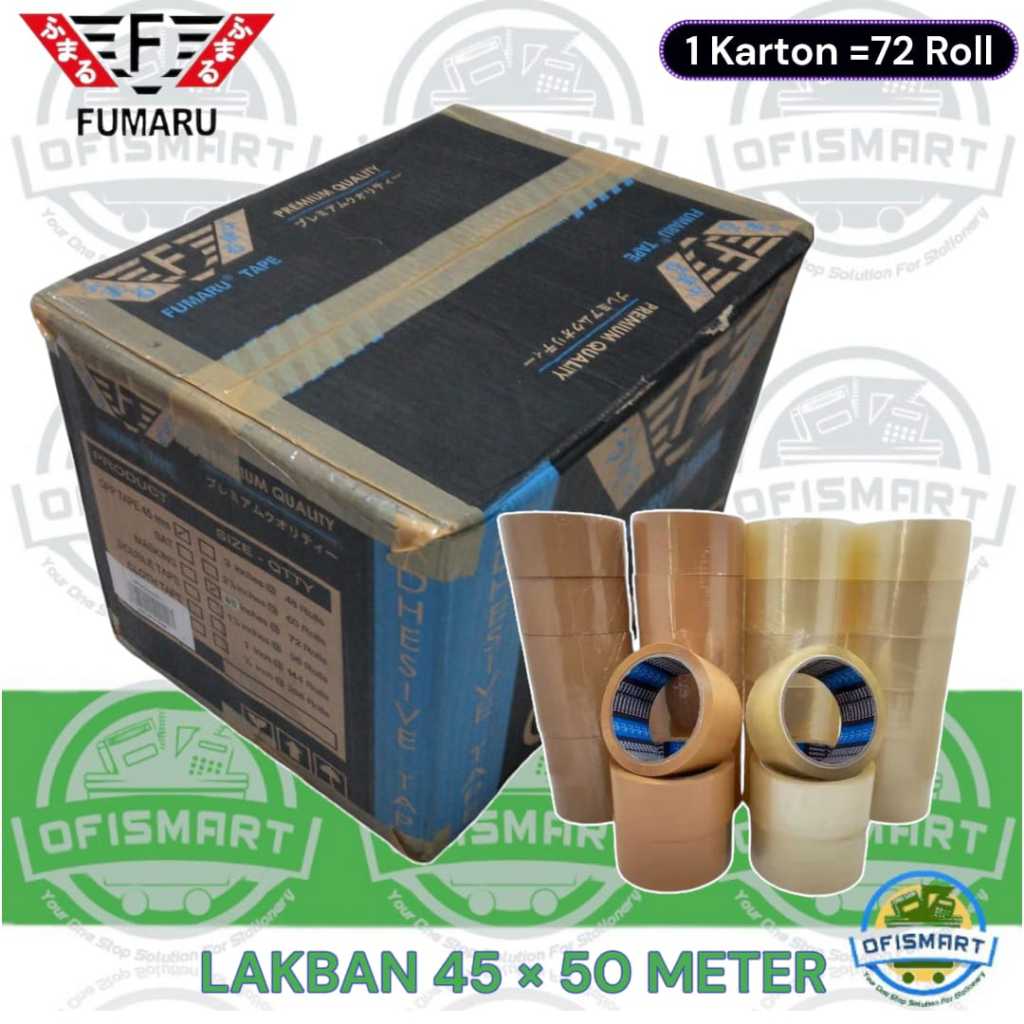 

Fumaru Lakban OPP Tape Selotip 45mm x 50 M Blue | @1 Dus = 72 Rol