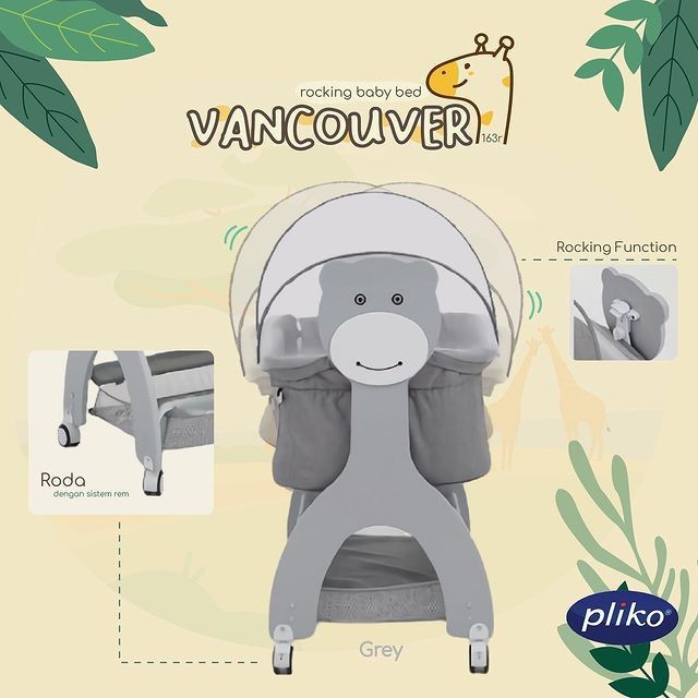 Makassar Box Baby Pliko B163R Vancouver Rocking Baby Bed / Tempat Tidur Bayi / Ranjang Bayi