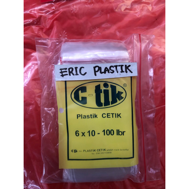 kantong Plastik Klip ziplock Ctik Ukuran Kecil 6x10cm bening
