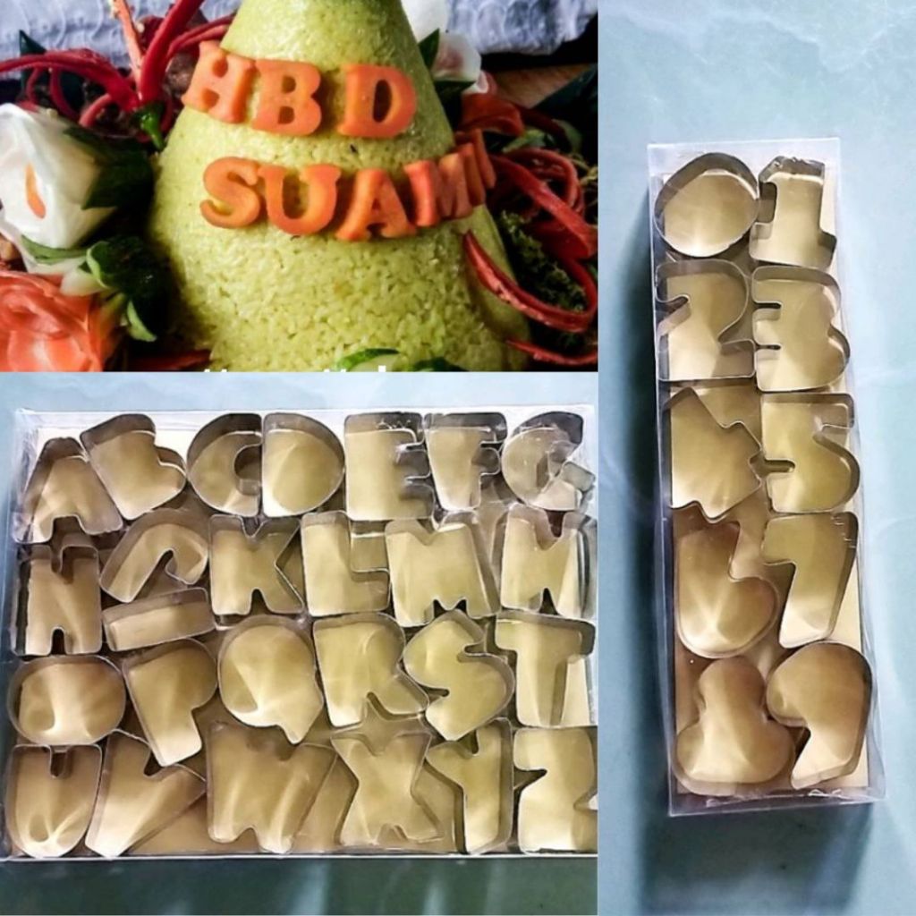 NEW⚡Cetakan Wortel cutter Huruf Angka Stainless tumpeng garnish/CETAKAN BENTO/Cetakan hiasan tumpeng
