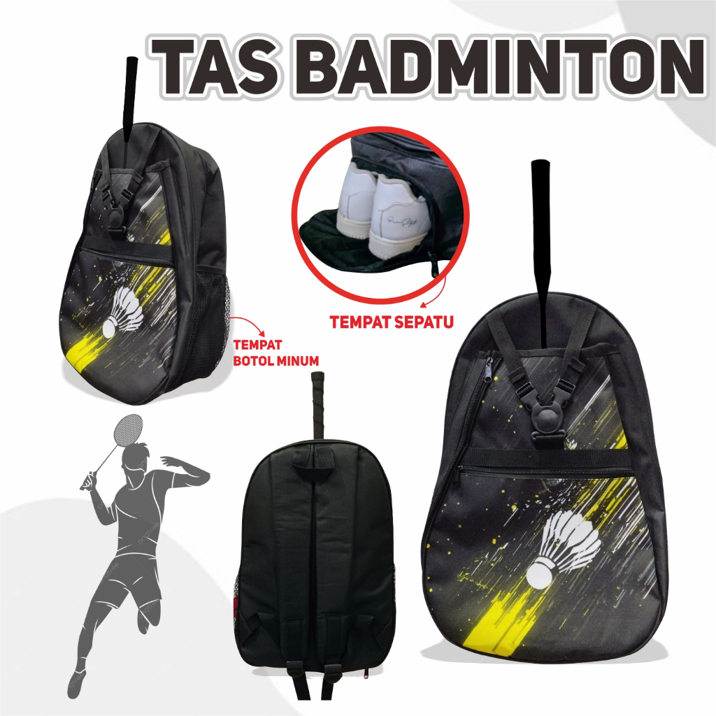 Tas ransel sport printing tas raket badminton bulutangkis tas olahraga pria wanita tas ransel badmin