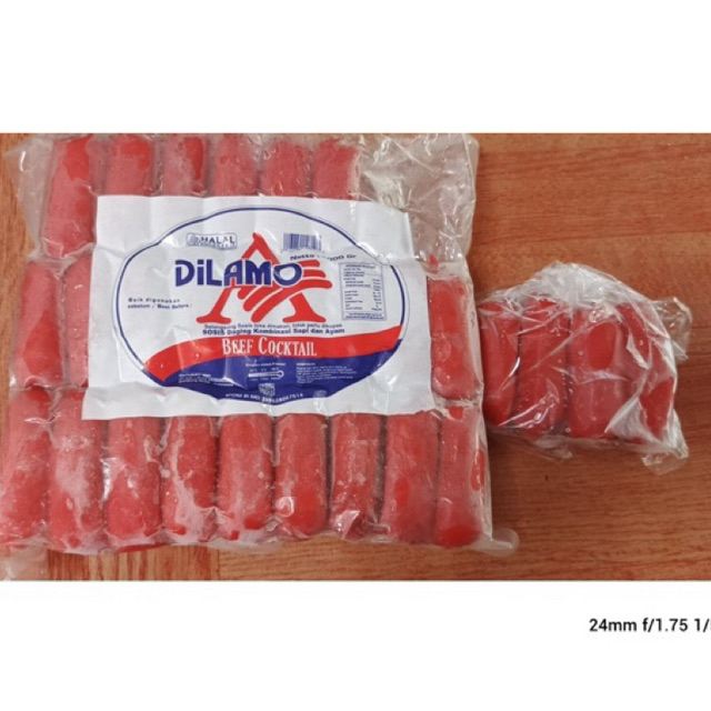 

Dilamo Beef Cocktail Merah per 4 pcs Sosis Sausage Dilamo