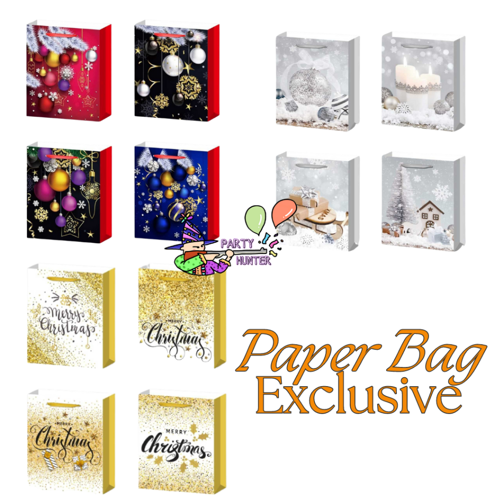 

Paper Bag Natal / Christmas / Hampers Natal / Bingkisan Natal Ecer Glitter
